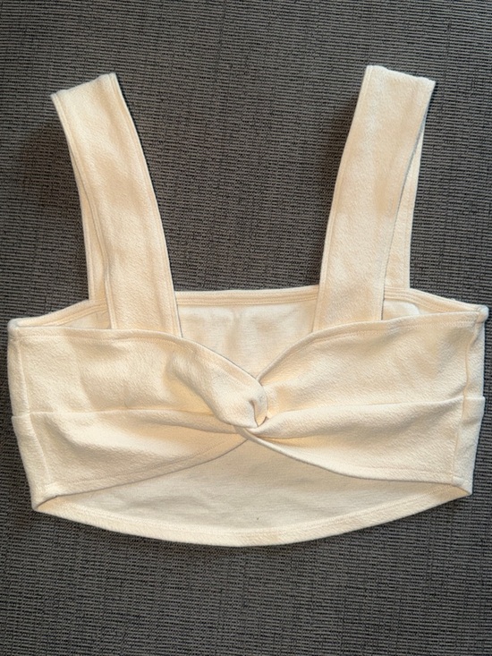 FP Beach Tops - Free People Beach Cream Twist Front Crop Top